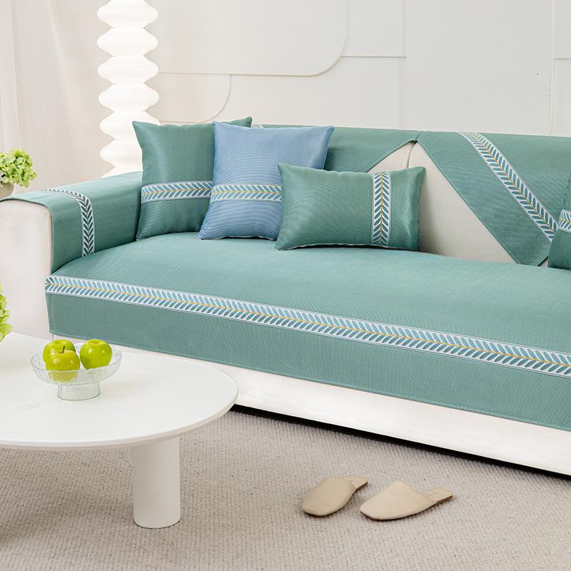 Sommer Eis Seide Sofakissen Vier Jahreszeiten Universelle Sofabezug Abdeckung Rutschfester Sofabezug Stoff Kissen Sofakissen