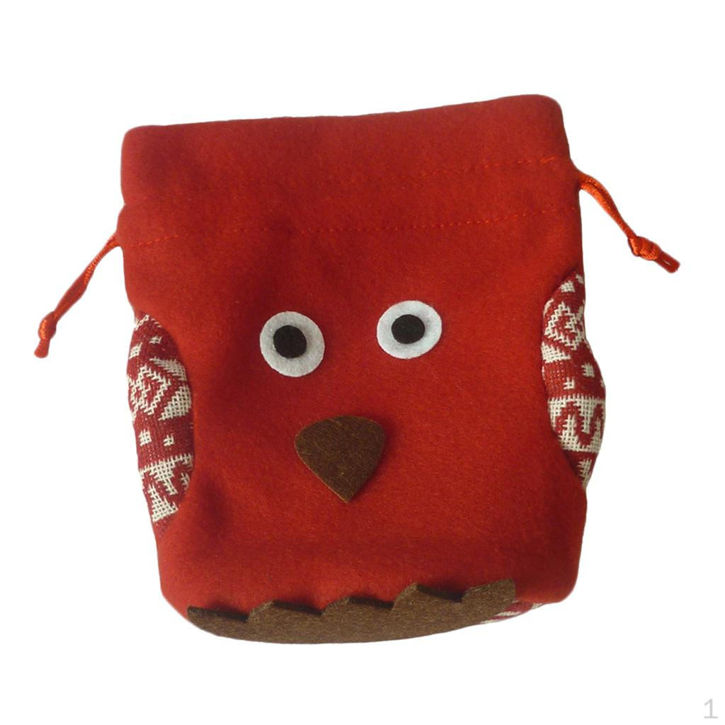 Cloth Owl Bags Christmas Drawstring Candy Gifts Pack - Tree