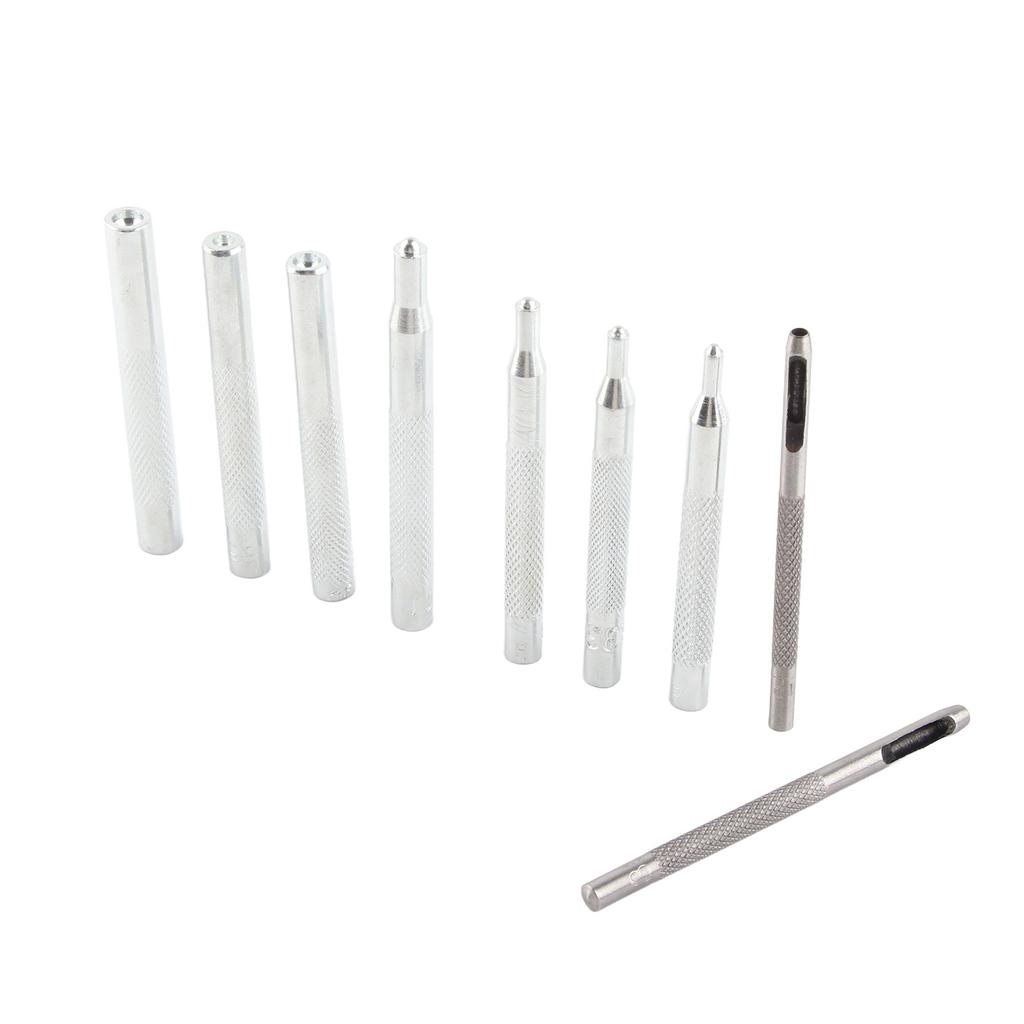 11pcsset Leather Craft Snap Fastener Setter Rivet Setting Punch Die Tools with Hole Punches