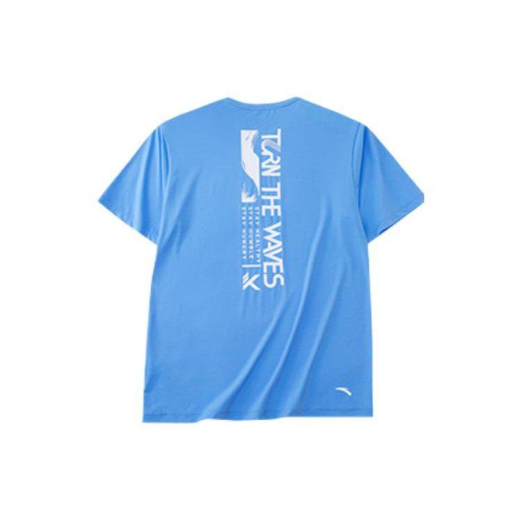 ANTA KT T Shirts Unisex Blue Crew Neck Moderate Straight Fit 152221117-4