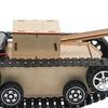 Kit Modelo de Carro Quebra-Cabeça de Madeira Elétrico 2 Vias Tanque de Simulação de Ciência e Tecnologia com Controle Remoto