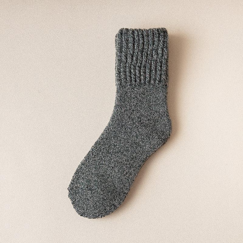 5 Par / Zestaw Damskie Super Grube Skarpety Wełniane w Jednolitym Kolorze i Grube Ciepłe Skarpety Frotte