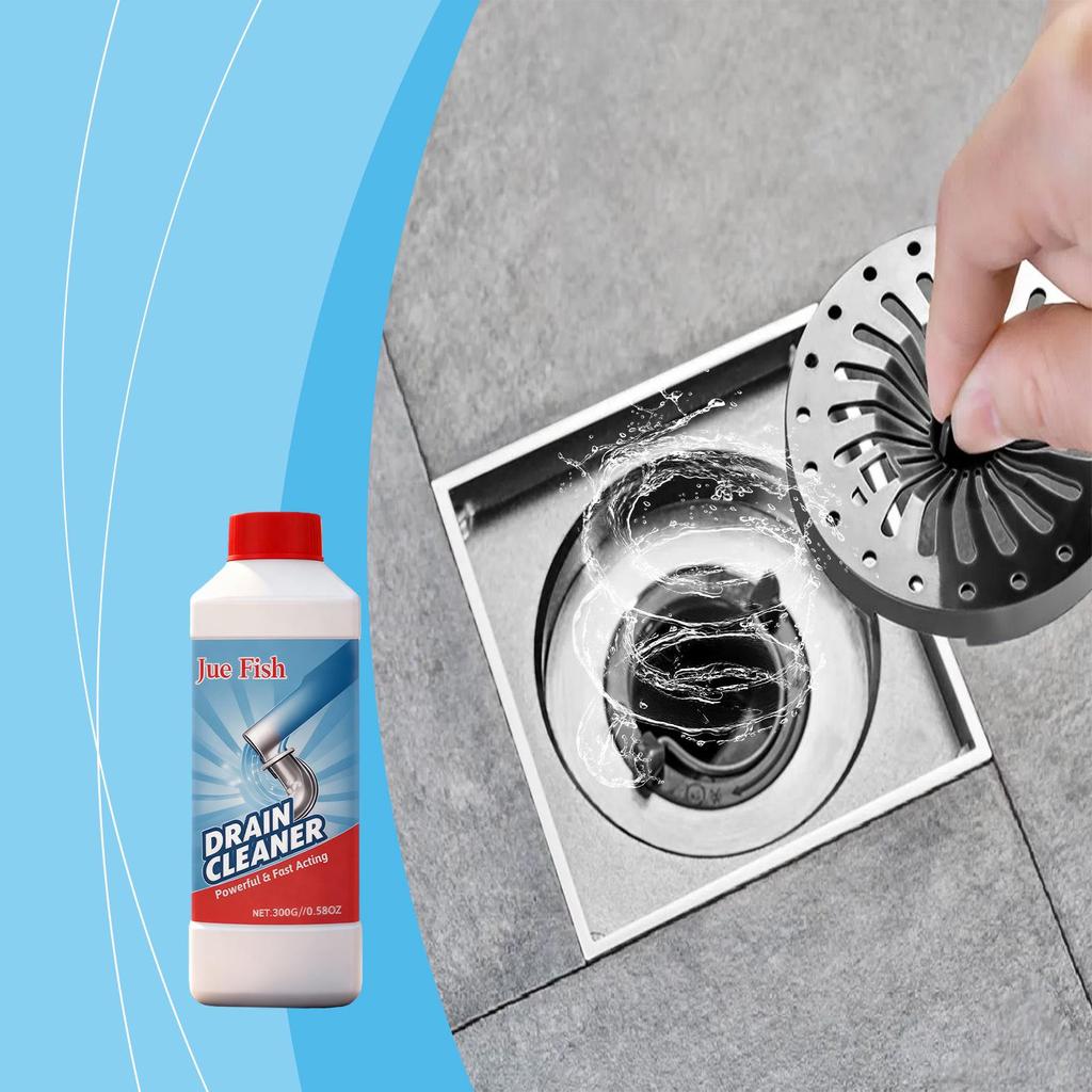 JUE FISH Multi-Use Drain Cleaner for Hair, Oil, and Residue in Clogged Pipes