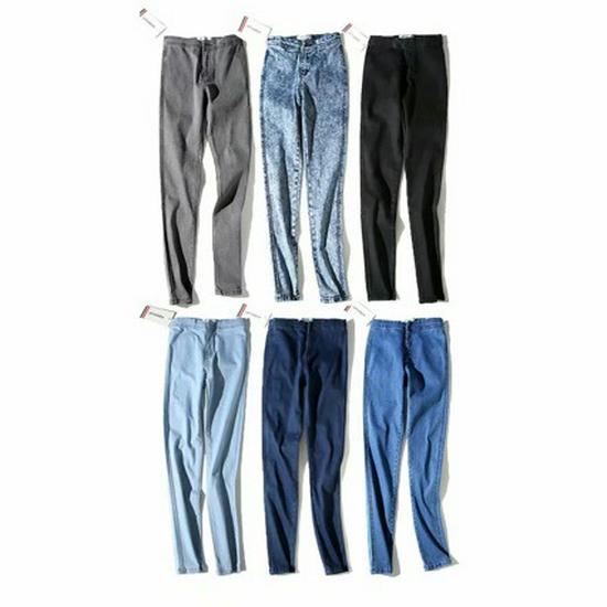 

2023 Spring European Style High-Waisted Skinny Jeans for Young Women XS чорний