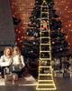 Christmas Ladder Santa Claus Outdoor Solar LED Remote Control 228 3M 13 Timer String Suitable for School and Garden Use Solar-Powered Lights, Lights,