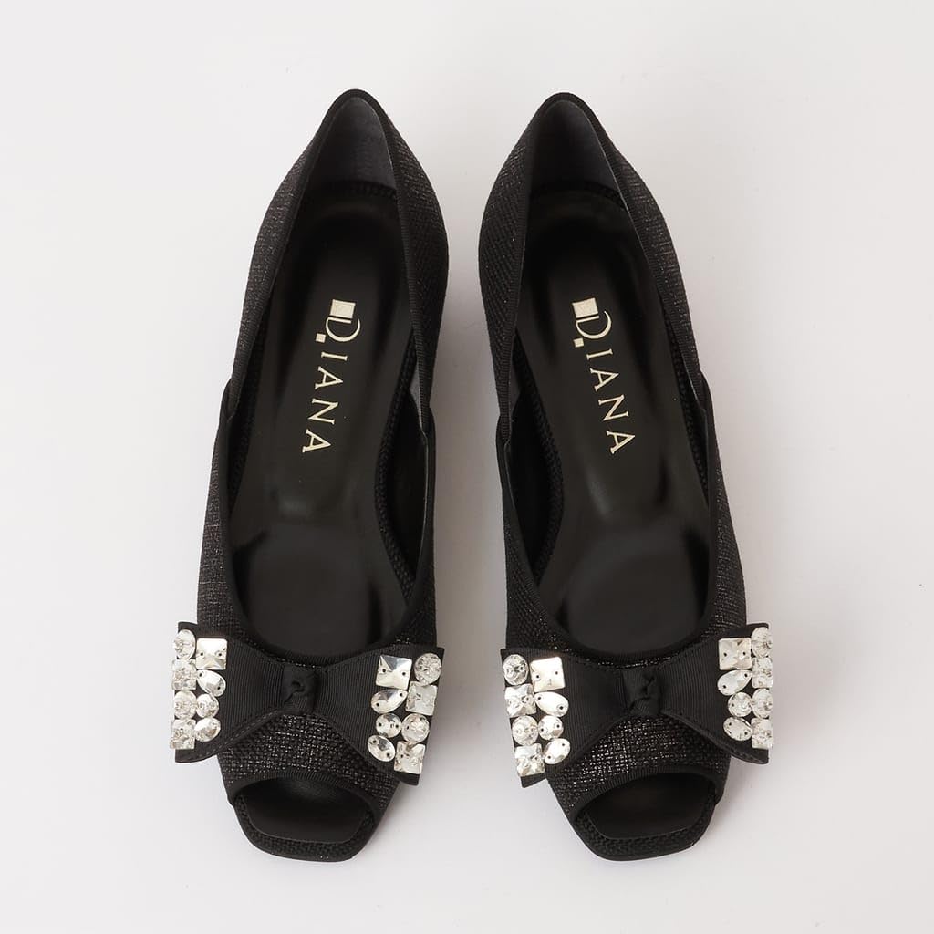 Flache Schuhe mit niedrigem Absatz Hergestellt in Japan Schwarz 131015200008 [Diana] 22.0cm