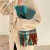 Women's Thick Plaid Circle Scarf - Warm, Versatile, College Style for Autumn and Winter