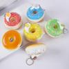 Keychain Pendant Donut Shape Soft Elastic Feel Quick Rebound Squeeze Toy Safe PVC Stress Relief Fidget Toy