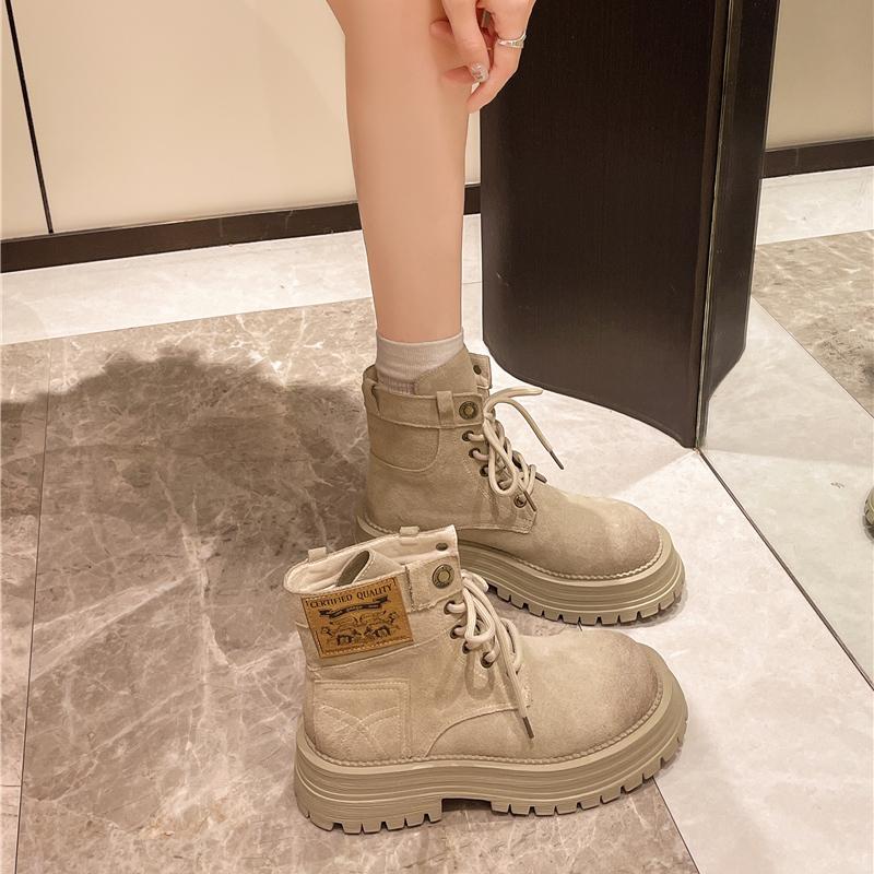 Fashion 2025 New Winter Chunky Women Boots Classic Retro Genuine Leather Ladies Combat Hiking Ankle Short Booties Shoes Leisure Size 40