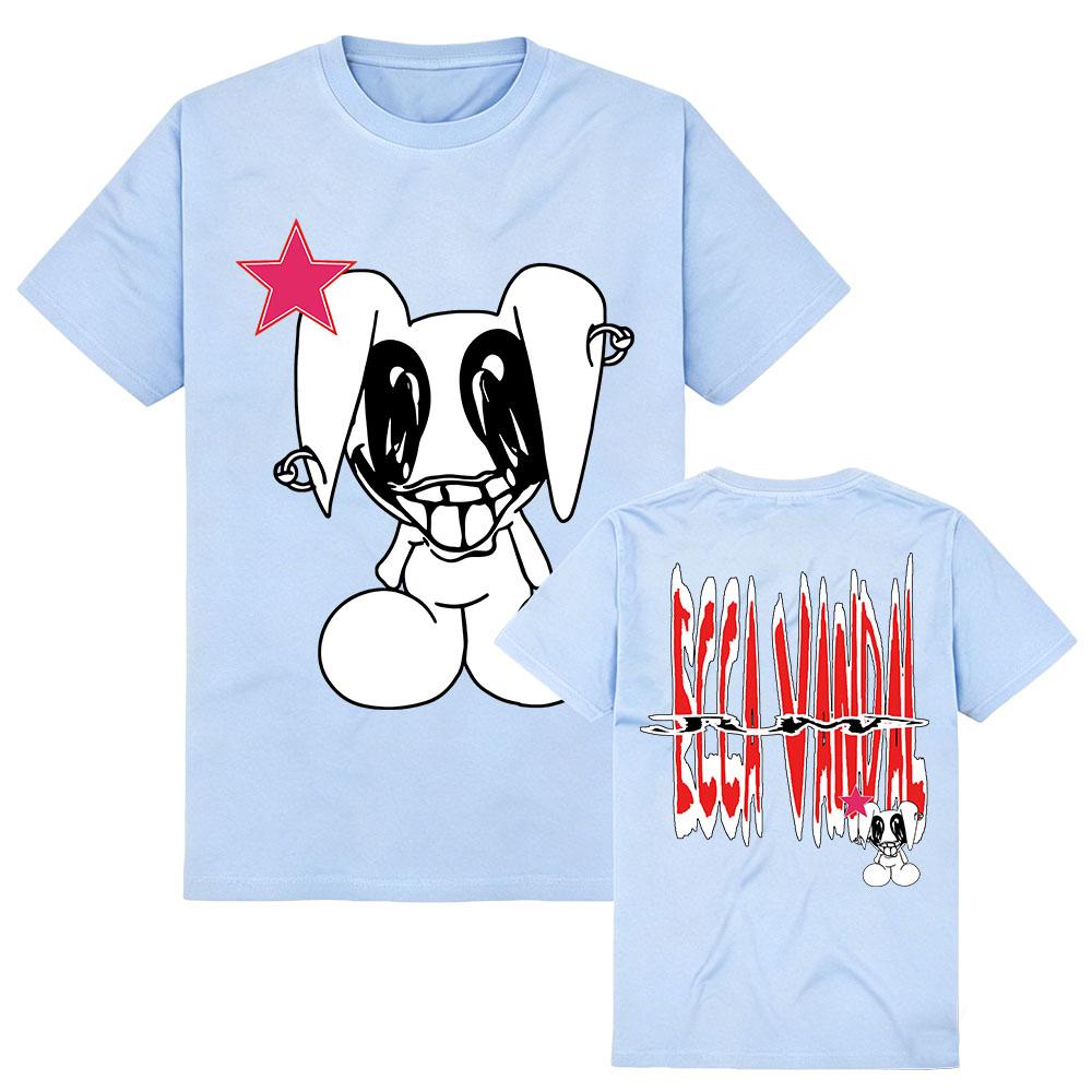 STAR BUNNY TEE ECCA VANDAL Singer Design T-shirt Graphic Print Merch Unisex Streetwear Cotton Short Sleeve Female Tshirts Soft