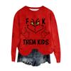 Women's Fashion Round Neck Pullover Top Long Sleeve Tee Christmas Printed Sweatshirt