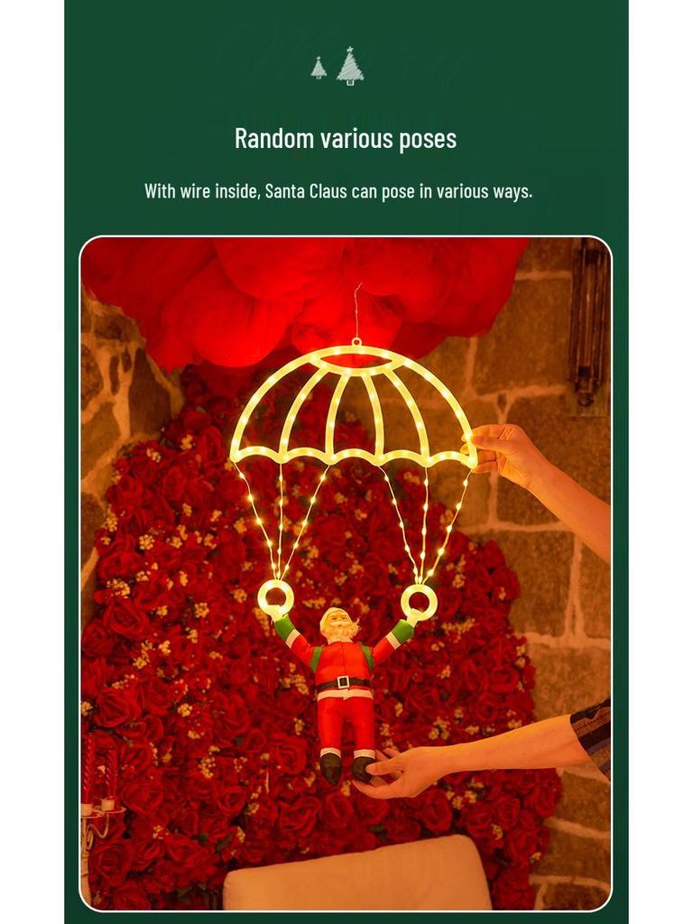 Santa Parachute LED Christmas Window Ornaments