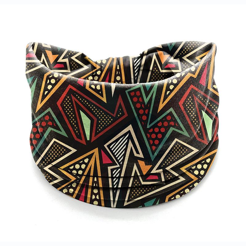 European American Women's Hair Band African Print Pattern Wide Edge Elastic Knot Sports Yoga Headband Women's Headwear Hair