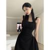 Hepburn style little black dress temperament vest dress women's summer niche waist thin suspender skirt short skirt