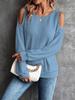 2025 Women's Autumn-Winter Off-the-Shoulder Back Button Long-Sleeve T-Shirt