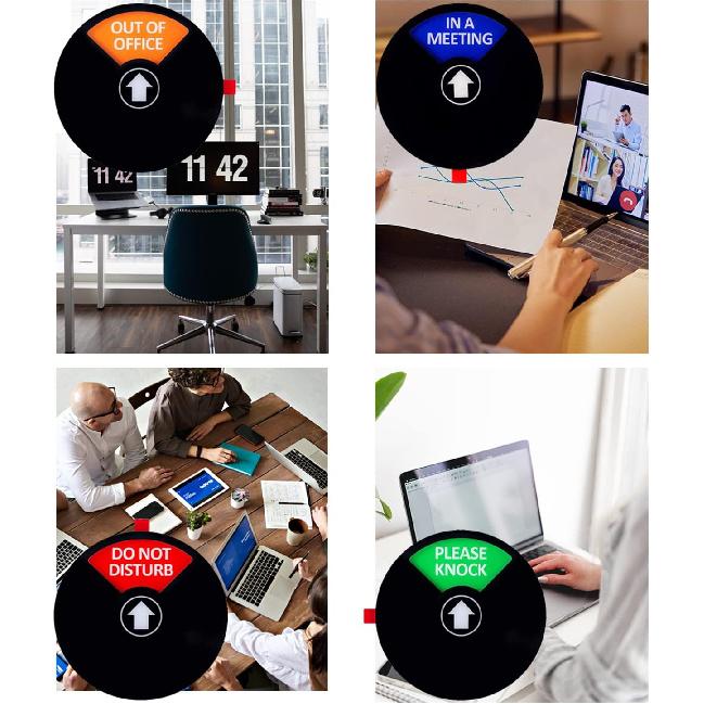 Kichwit Privacy Sign for Office Door, Do Not Disturb, Out of Office, Please Knock, In a Meeting, Conference Sign for Offices, 5 Inch, Black