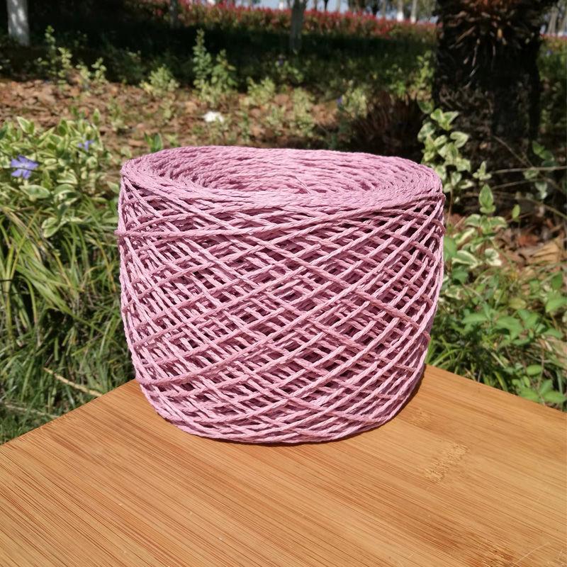150g Natural Cotton Raffia Yarn for Hand Crochet Knitting Summer Hats Bags Diy Straw Sandals Fluffy Paper Grass Thread Beige