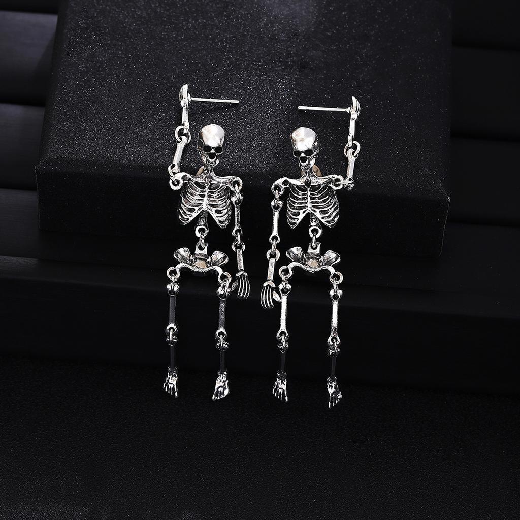 Halloween Horror Funny Skull Rack Earrings Female, Creative Personality Hip Hop Premium Sense Diablo Gothic Earrings