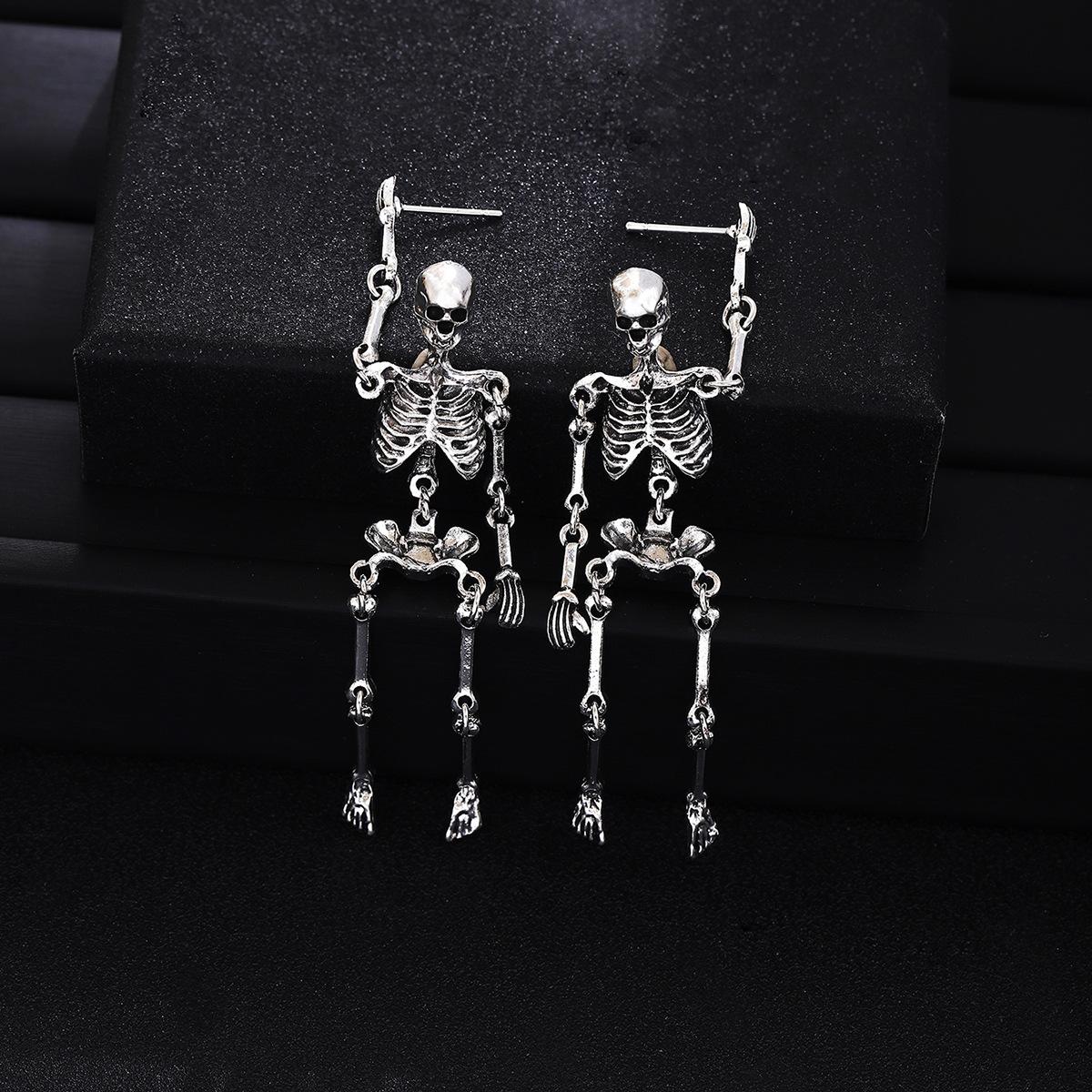 Хэллоуин Ужас Смешные Серьги-Вешалка в Виде Черепа Женские, Креативная Личность Хип-Хоп Премиальное Ощущение Diablo Готические Серьги