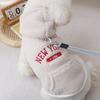Puppy Embroidered Hoodie Winter Warm Lamb Velvet Hat Sweatirt Dog Teddy Clothing Cute Pet Cat Print Hooded Jacket Pet Supplies