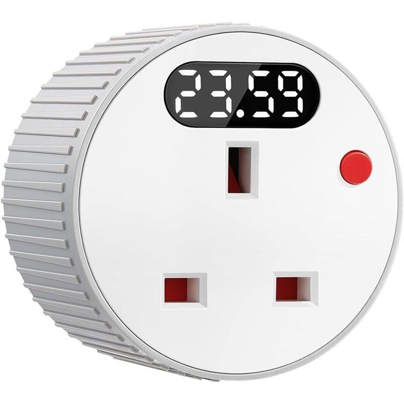 

A84E-Adjustable Countdown Switch Timer Plug Socket, Digital Plug With LED Display, 1 Min-24 H, UK Style UK PLUG