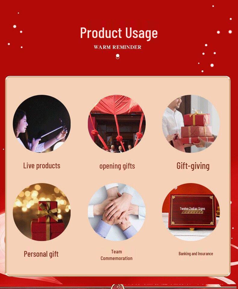 Pure Gold Year of the Horse Fu Character Photo Frame - Wealth & Blessings Desktop Ornament, Ideal for Business or New Year Gift.