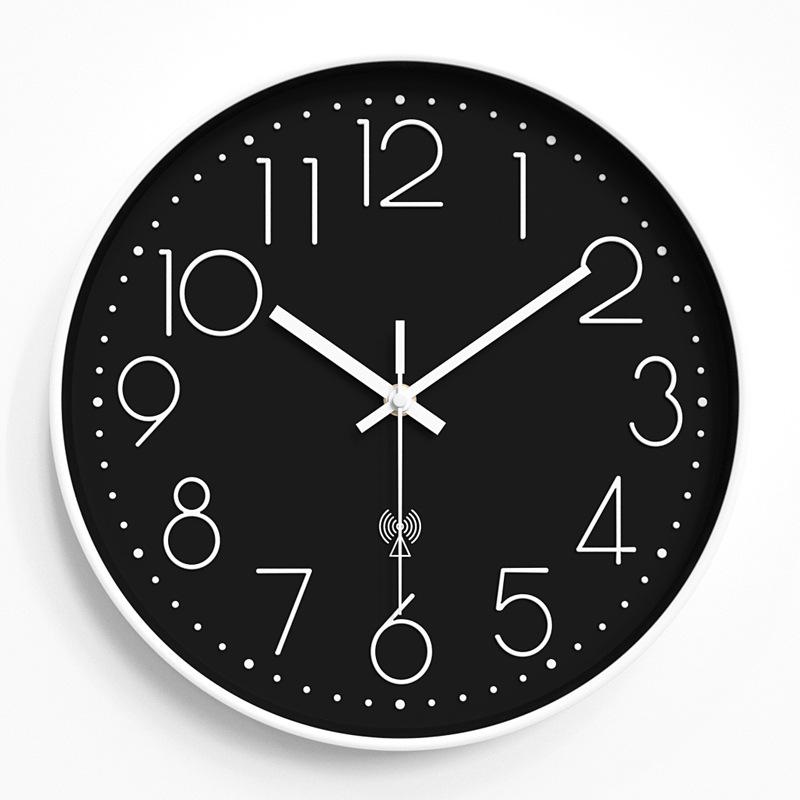 

Radio Clock Home Simple Watch Wall Hanging Living Room Silent Clock Clock Automatic Time Quartz Clock 12 Inches 30CM