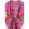 Women Cotton Pink Summer Sleepwear Beach Cover Up Mukat Print Long Caftan Dress CKFTN-SCRN-FULL-BUYIT-122