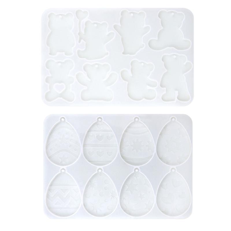 Creative Bear Shaped Silicone Mold Flexible Jewelry Making Silicone Bear Eggs Pendant Mold for Artistic Designs Work