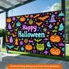 1 piece of 2D Flat background fabric, background fabric for celebrating Halloween with pumpkins flying, polyester