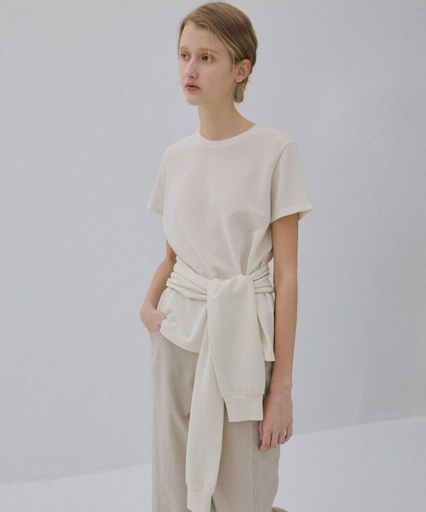 Ssikeoseun Bolero Layered T-Shirt - Ivory