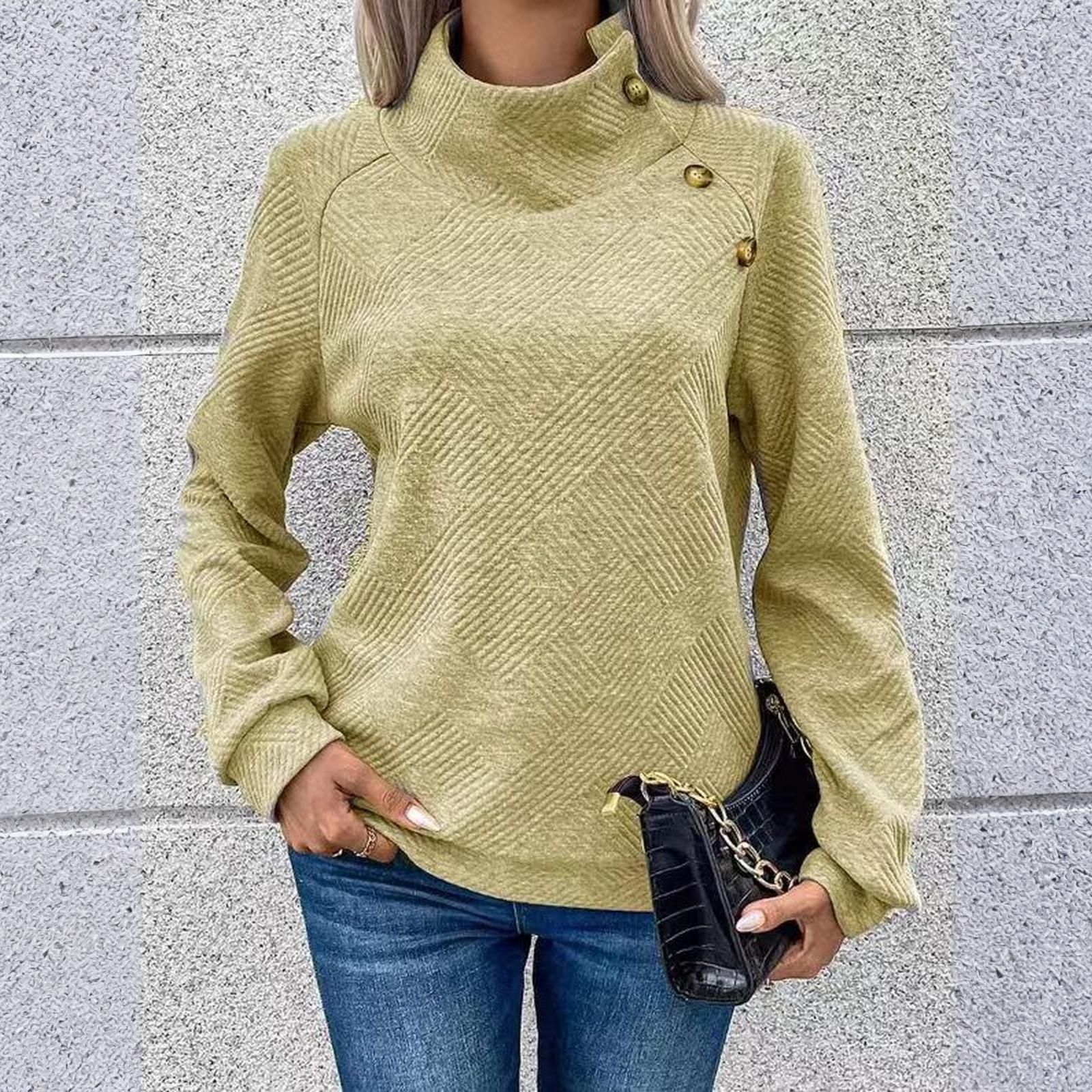 

Женский повседневный однотонный свитер Slim Fit с текстурированным воротником-стойкой и длинными рукавами XL жёлтый