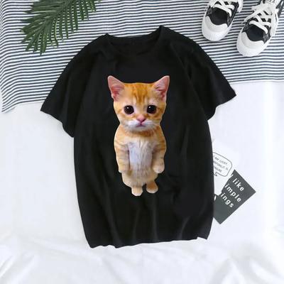El Gato Meme Sad Crying Cat Munchkin Kitty Meme Print T Shirt Male  T-shirts Men Oversized Tees Harajuku Streetwear