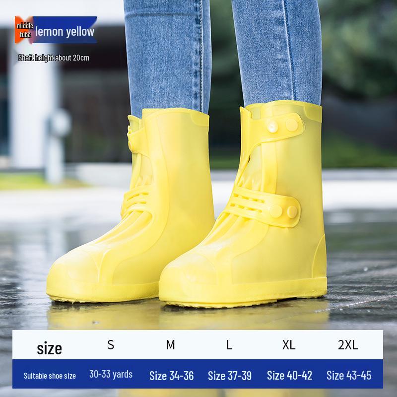 Herren Wasserdichte Rutschfeste Silikon Überschuhe - Langlebige, Verdickte Regenstiefel für Regentage