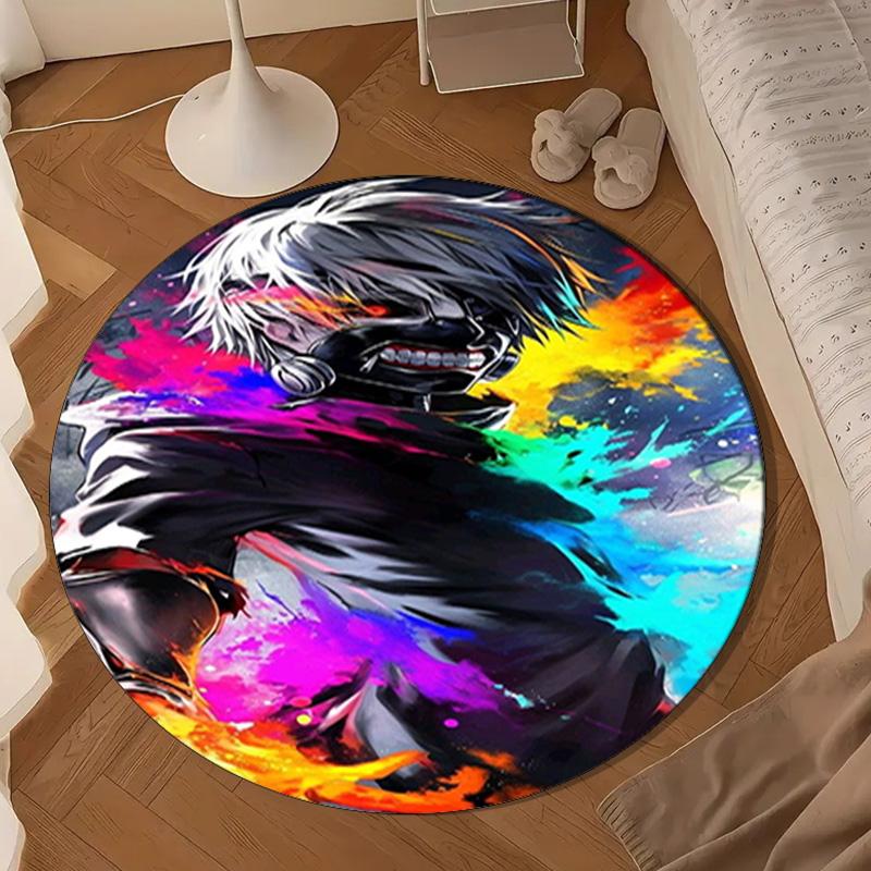 Tokyo Anime Artwork Round Rug for Livingroom,Bedroom, Palyroom, Chair Rug, Area Rug, Circle Carpet, Large Size Fan Christmas Gift