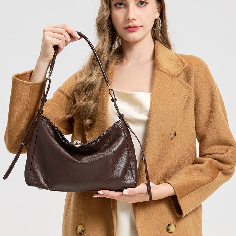 New Women's Fashi Genuine Leather Handbag Female Large Capacity Commuter Crossbody Bags Ladies' Luxury Designer Shoulder Bag