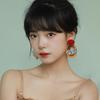 Silver Needle Transparent Goldfish Red Flower Earrings Personality Exaggerated Design Earrings High-end Fashion Niche Earrings Women