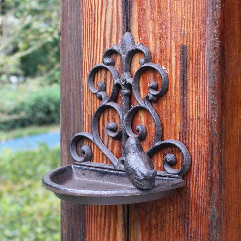 European Bird-shaped Ornaments Vintage Cast Iron Crafts Bird Feeders Home Garden Wall Storage Key Box