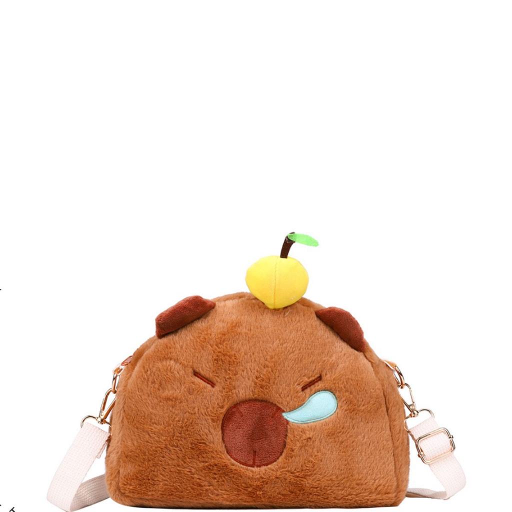 Single shoulder plush cartoon bag wind messenger bag sweet girl versatile backpack large capacity women's bag