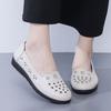 Summer New Imitation Leather Shoes, Comfortable and Non Slip Sandals, Women's Soft Leather Hollow Breathable Hole Shoes, Soft Soled Shoes
