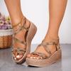 Modne Damskie Sandały 2024 Lato Nowe Sandały na Koturnie Modne Sandały na Platformie z Grubą Podeszwą Casualowe Wygodne Buty do Chodzenia dla Kobiet