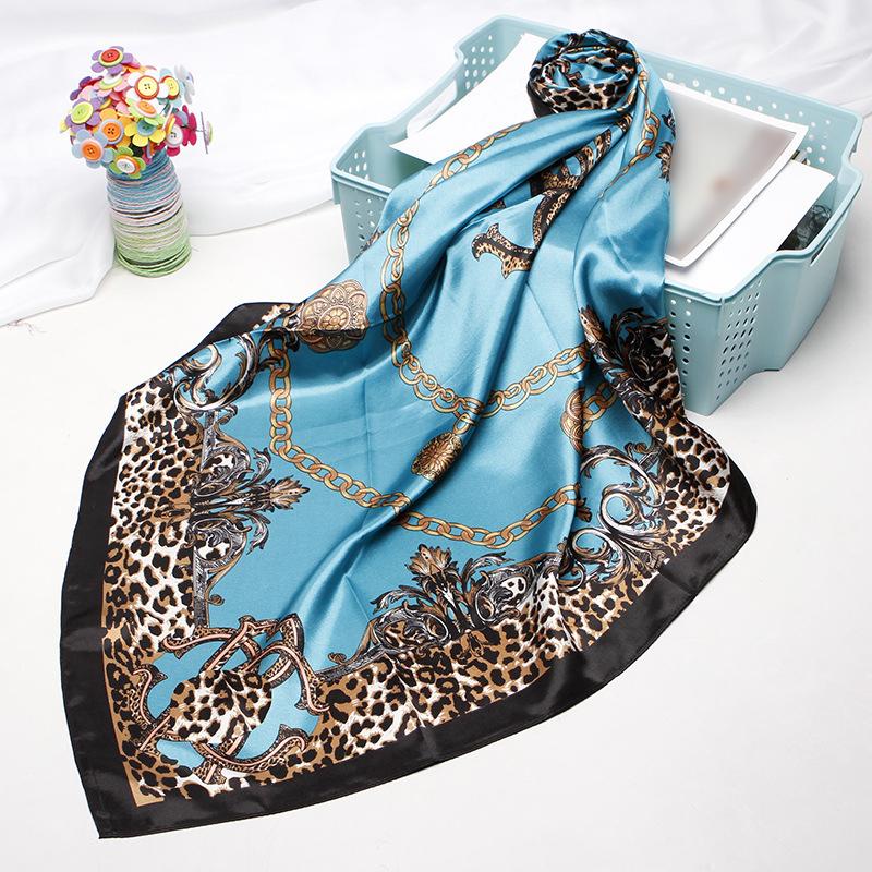 New Women Silk Scarf For Neck Hair Designer Bag Warp Soft Neckerchief Hijab Headscarf Female Foulard Print Paisley Scarf 90*90cm
