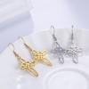 Witch 'S Knot Drop Earrings Brighid Heart Cross Celtics Knot Hollow Dangle Earrings Gift For Women Golden Stainless Steel Jewelry