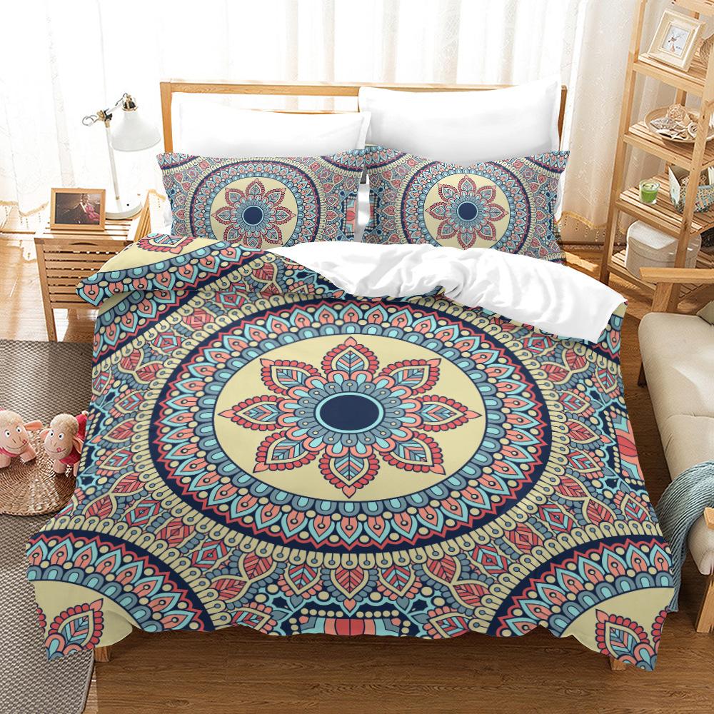 Luxury Queen Size Duvet Cover Pillowcases Bohemia Comforter Bedding Sets Mandala 228X228Cm 200X200 Bed Cover Set Ropa De Cama