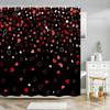 Paris Eiffel Tower Pink Shower Curtain Valentine'S Day Flowers And Butterflies Polyester Washable Bathroom Decor