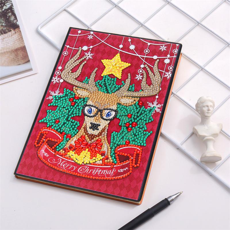 Neues Notizbuch Diamantmalerei Kinder DIY Kreativ Speziell geformter Heller Diamant 50 Seiten Notizbuch Aufkleber Diamant A5 Buch