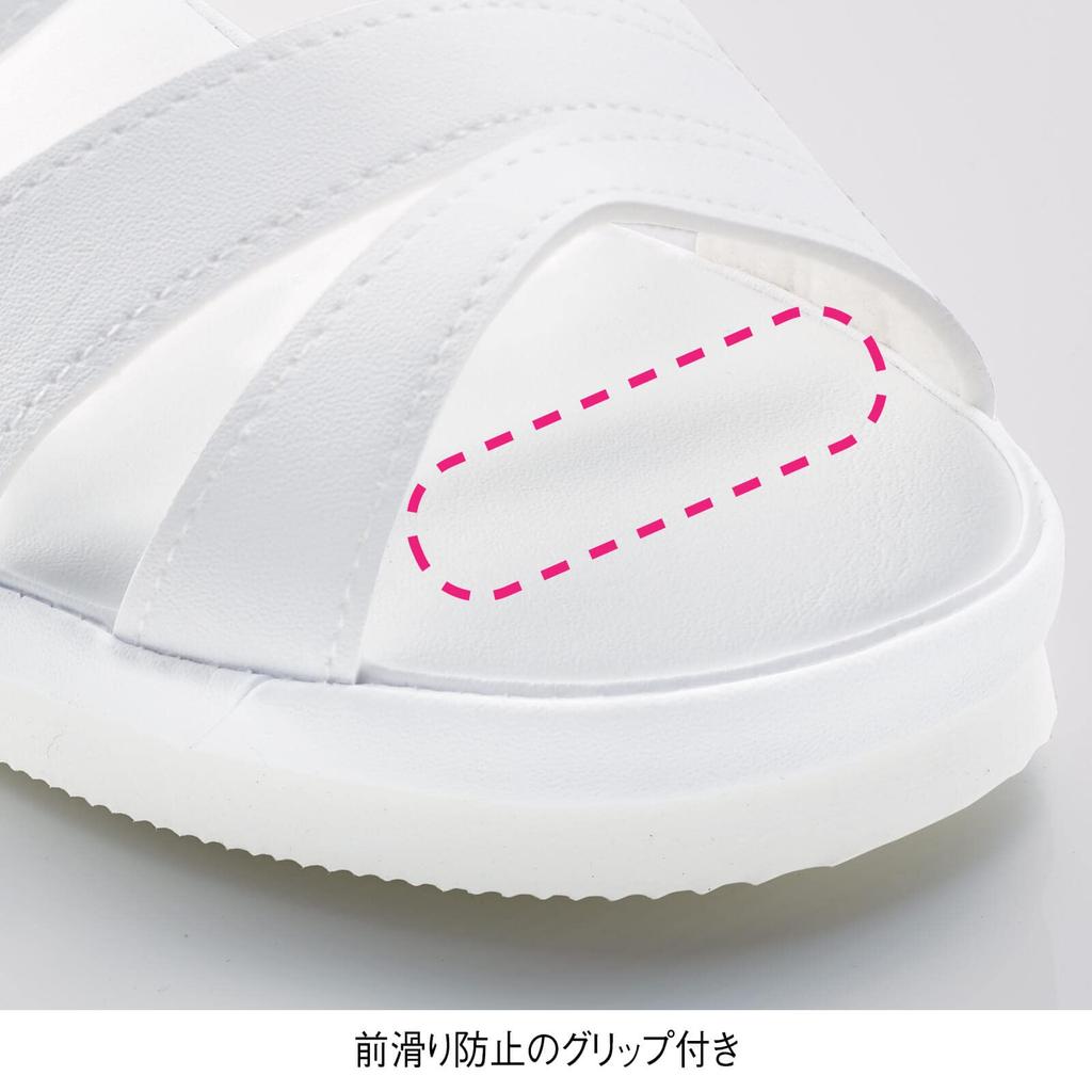 Anfamie Heart Air Nurse Sandals (Smart Cross), Women's, Lightweight, Hook-and-Eye Closure, Shock-Absorbing Air-Filled Sole, Made In Japan, Sizes 24.0-