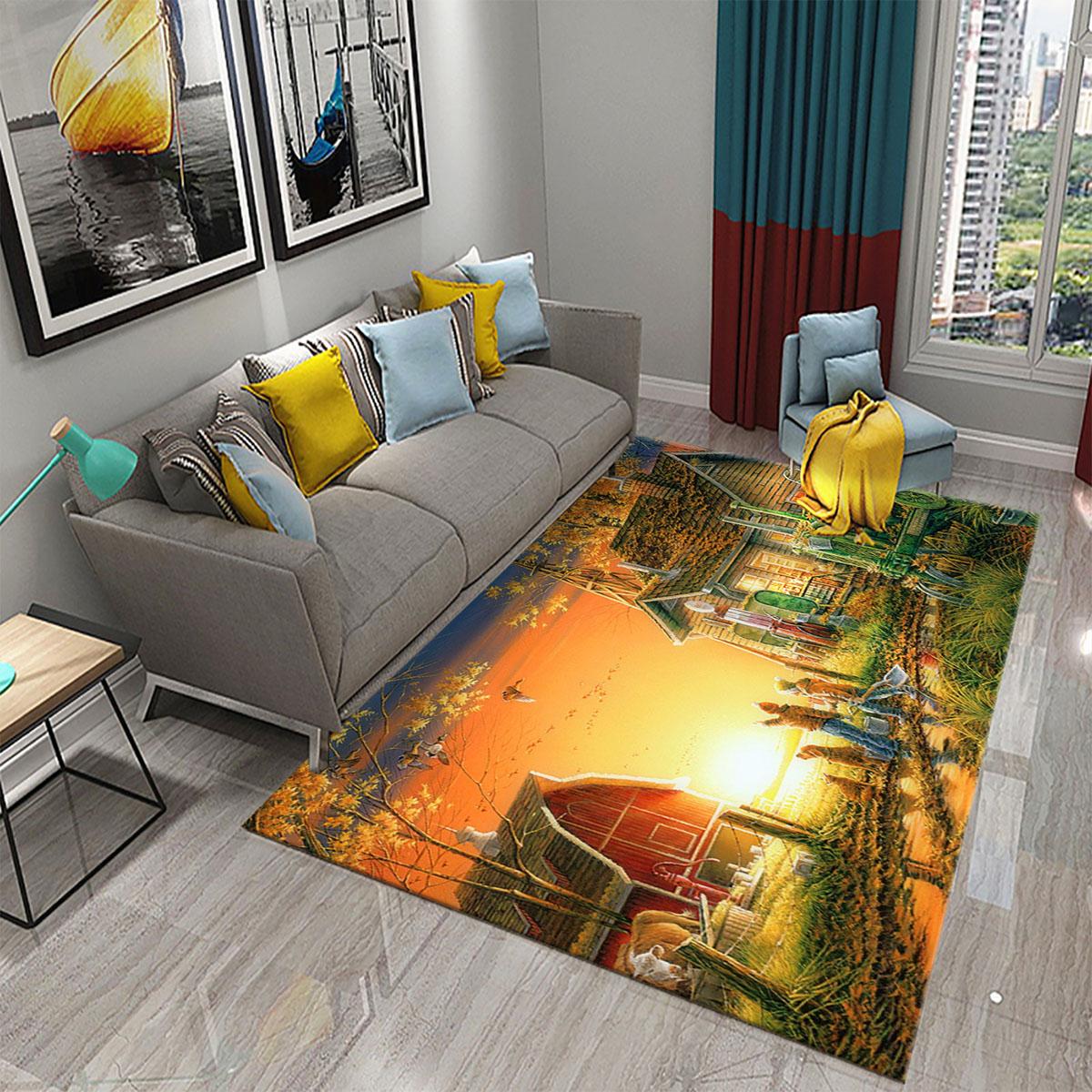 

Cartoon Farm Animals Carpet Cute Animal View Rugs Kids Bedroom Living Room Entrance Decor Floor Rug Bathroom Non-slip Area Rugs 40x60cm 16x24 inch