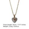 Purple Teardrop Zirconia Heart Pendant Necklace, Golden Tone Dainty Jewelry for Women