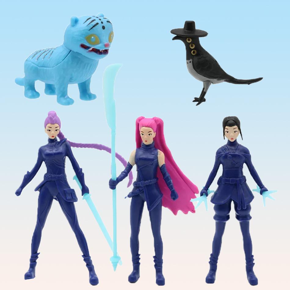 New 5/pcs Set Styles Kpop Demon Hunters Action Figure Toy Derpys Tiger Rumi Mira Zoey Sussy Figurine Doll for Fans Gift
